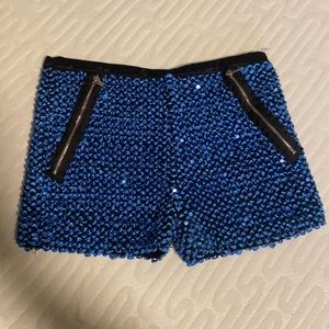 High waisted Sequin stretchy shorts